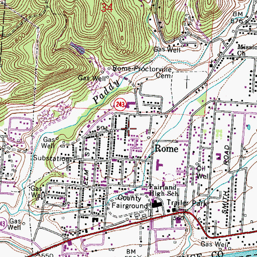 Topographic Map of Home Park, OH
