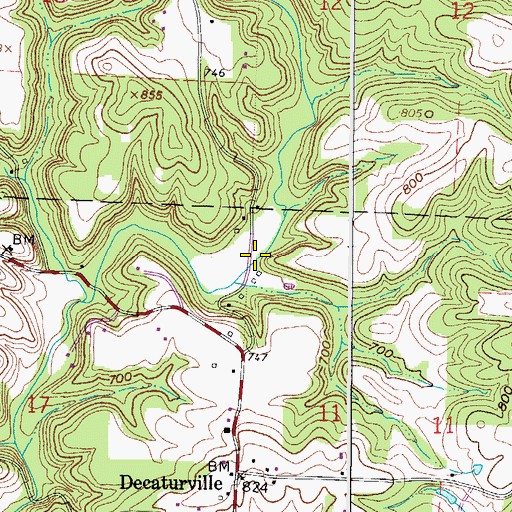 Topographic Map of Root Bridge, OH