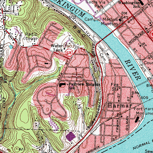 Topographic Map of Fairview Heights, OH