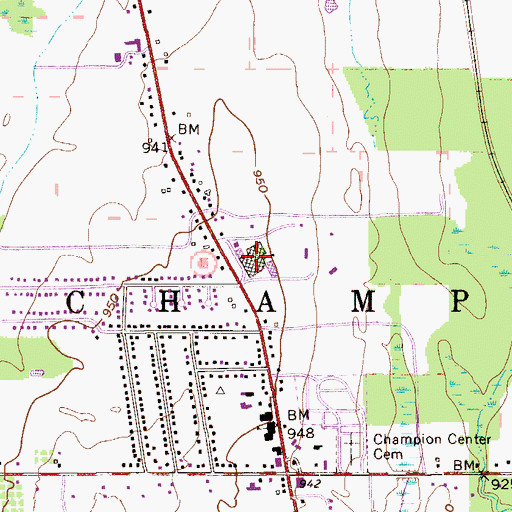 Topographic Map of Champion High School, OH