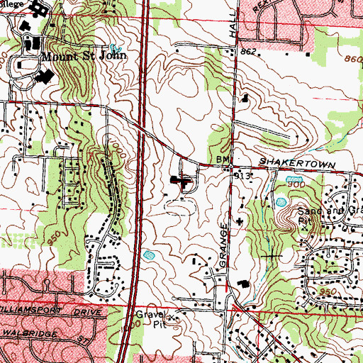 Topographic Map of Herman K Ankeney Junior High School, OH