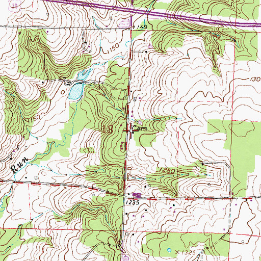 Topographic Map of Peck School (historical), OH