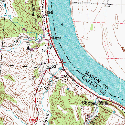 Topographic Map of Long Landing, OH