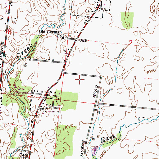 Topographic Map of Hampton Woods, OH
