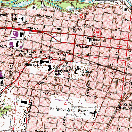 Topographic Map of Holy Trinity West School, OH