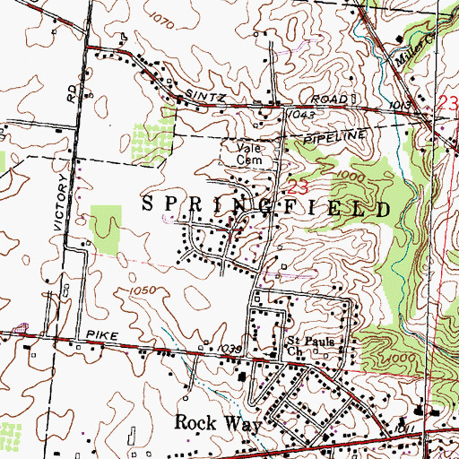 Topographic Map of Victoria Villa, OH