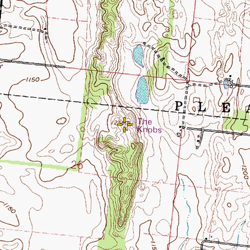 Topographic Map of The Knobs, OH