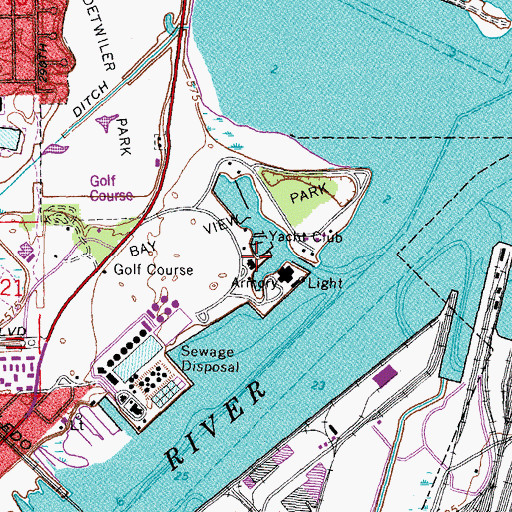 Topographic Map of Toledo Yacht Club, OH