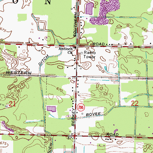 Topographic Map of Midway (historical), OH
