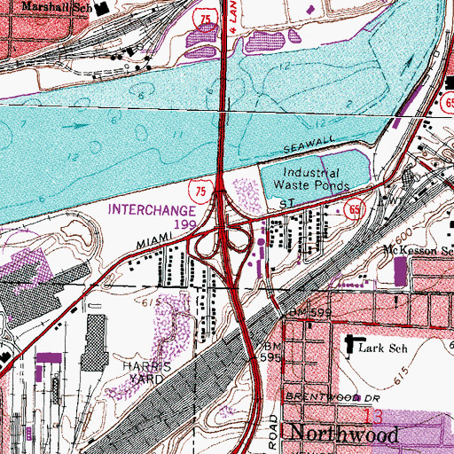 Topographic Map of Interchange 199, OH