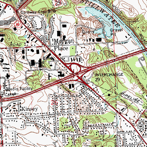 Topographic Map of Interchange 29, OH