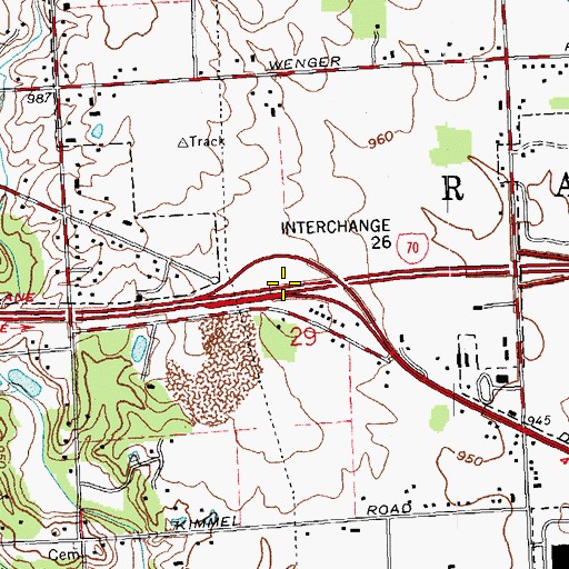 Topographic Map of Interchange 26, OH