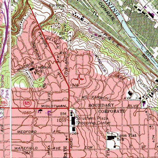 Topographic Map of Buckeye Park, OH