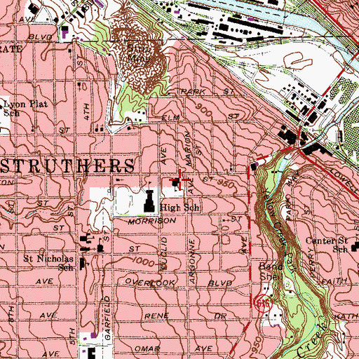 Topographic Map of Sexton Junior High School, OH