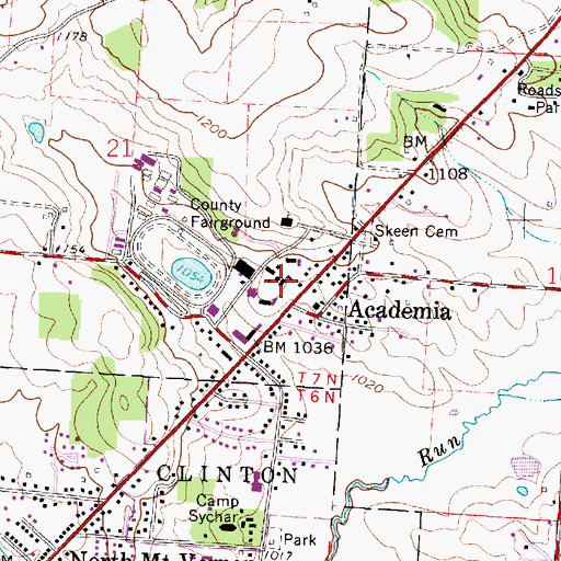 Topographic Map of Mount Vernon Academy, OH