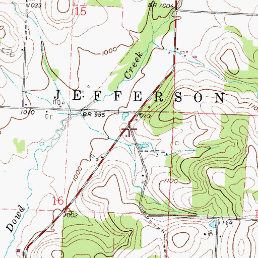 Topographic Map of Harrisburg School (historical), OH