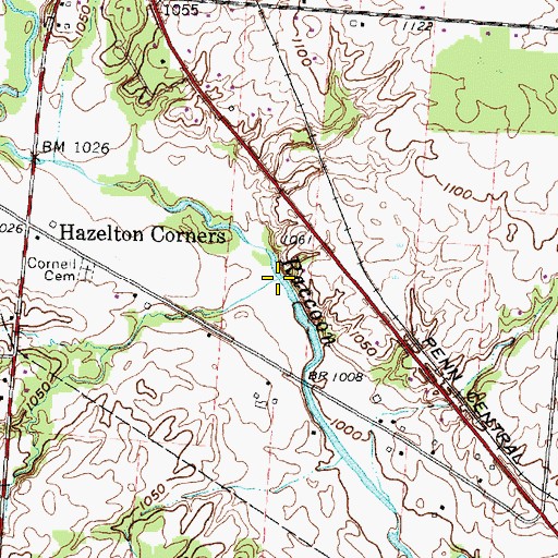 Topographic Map of Cornell Run, OH