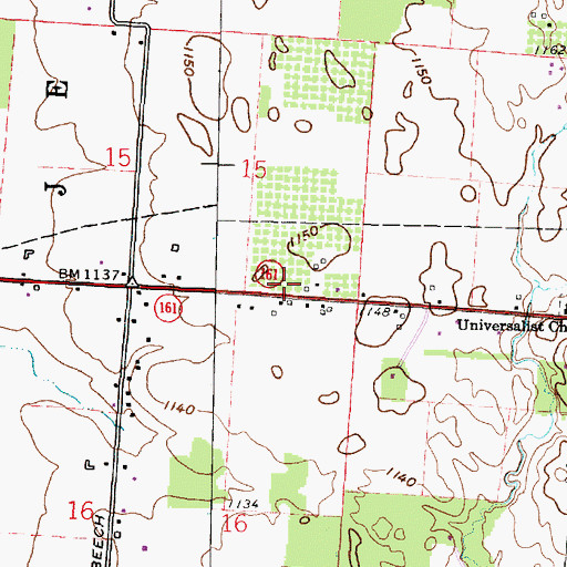 Topographic Map of Beech School (historical), OH