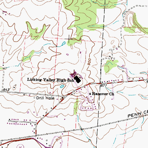Topographic Map of Licking Valley Elementary School, OH