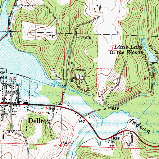 Topographic Map of Pine Hill, OH