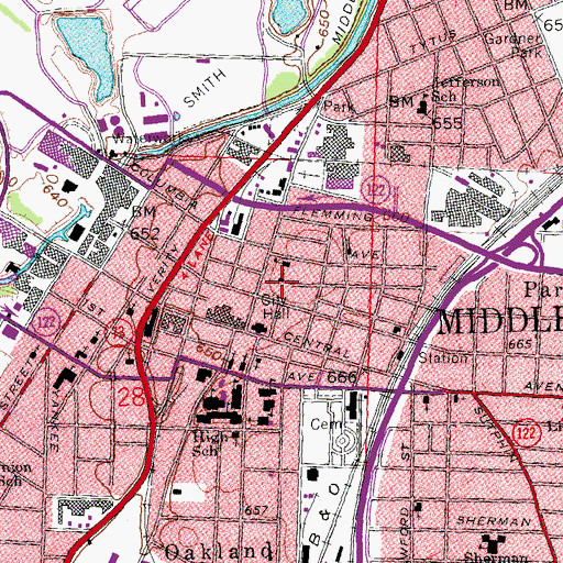 Topographic Map of Holy Trinity Catholic Church, OH