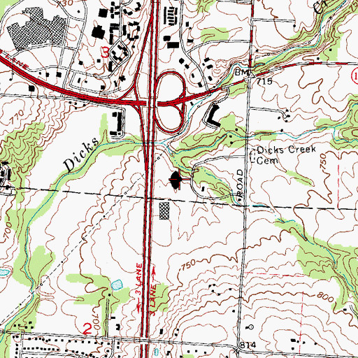 Topographic Map of Middletown Christian School, OH