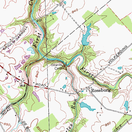 Topographic Map of Littles Run, OH