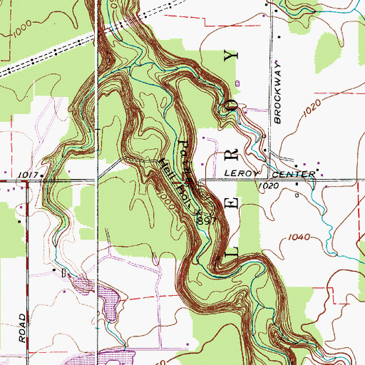 Topographic Map of Hell Hollow Metropolitan Park, OH