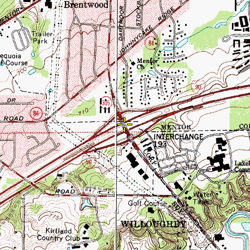 Topographic Map of Interchange 193, OH