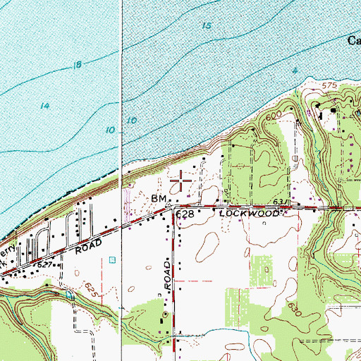 Topographic Map of Lake Shore Reservation Metropolitan Park, OH