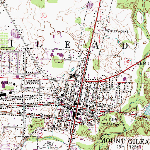 Topographic Map of Mount Gilead Elementary School, OH