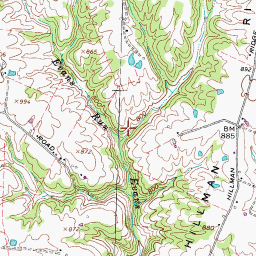 Topographic Map of Hillman (historical), OH