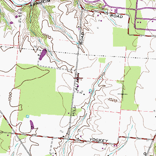 Topographic Map of Pindell School (historical), OH