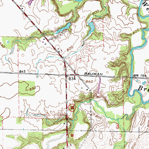 Topographic Map of Greenfield School (historical), OH