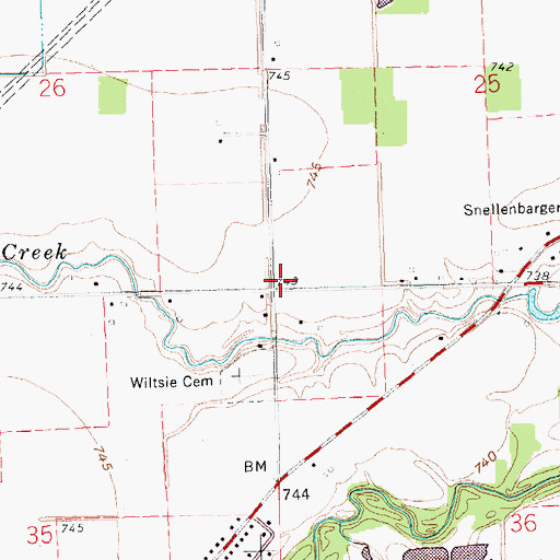 Topographic Map of Wiltsie School (historical), OH