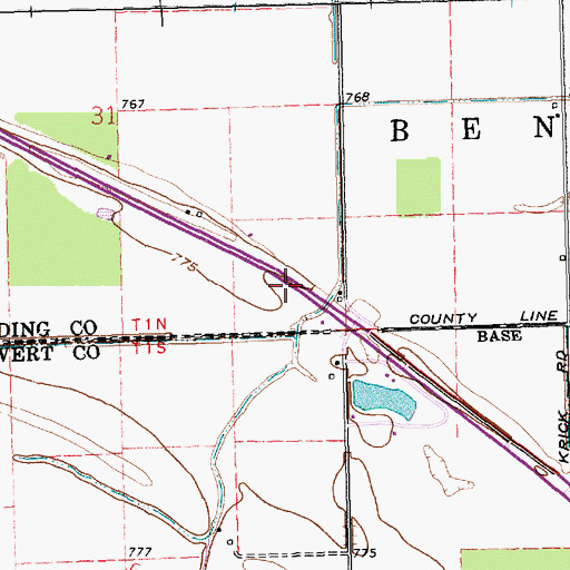 Topographic Map of Walnut Grove Grange (historical), OH
