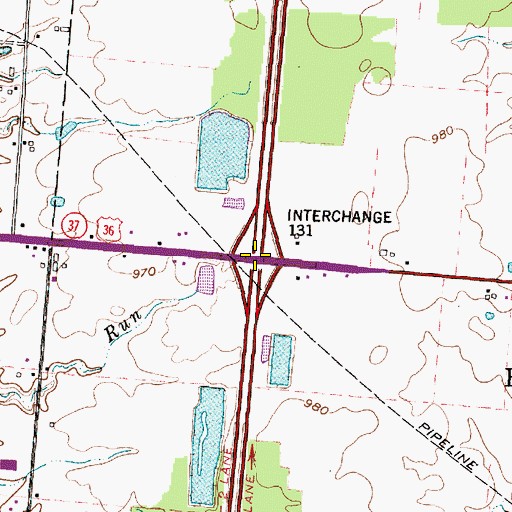 Topographic Map of Interchange 131, OH