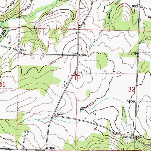 Topographic Map of Oak Grove School (historical), OH