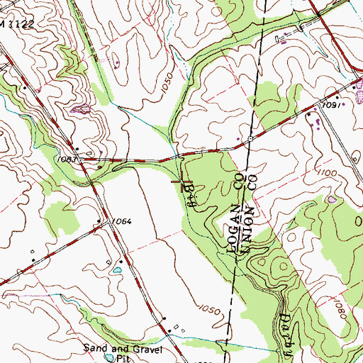 Topographic Map of Little Darby Creek, OH