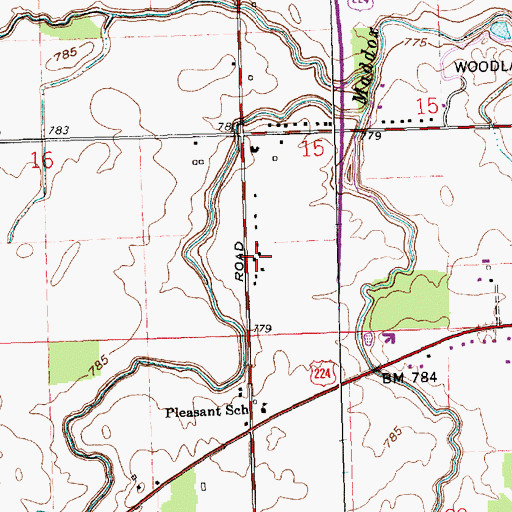 Topographic Map of Johns School (historical), OH