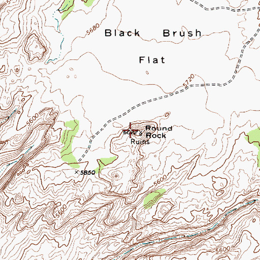 Topographic Map of Round Rock, AZ