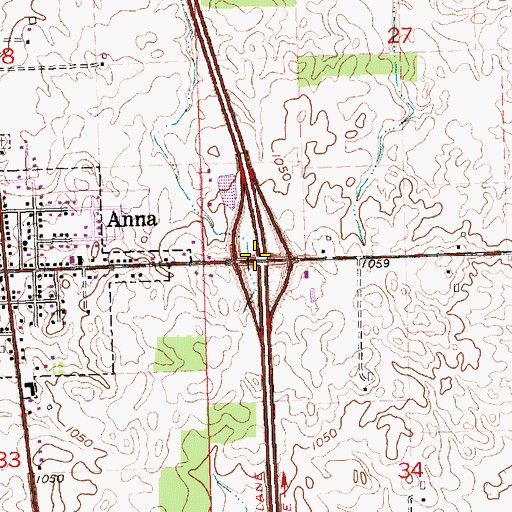 Topographic Map of Interchange 99, OH