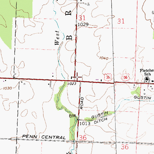 Topographic Map of Simmons School (historical), OH