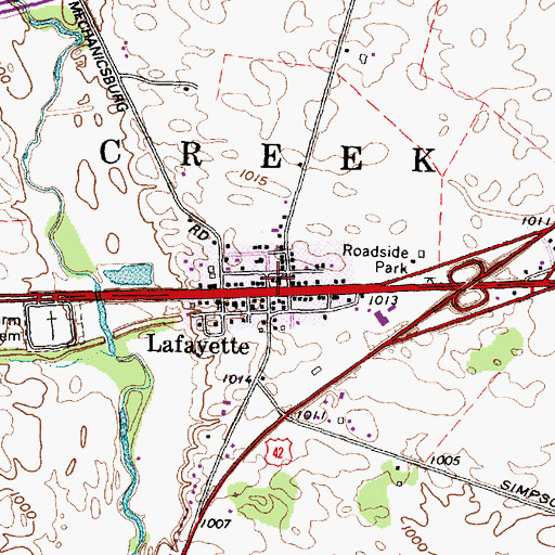 Topographic Map of Deercreek Elementary School, OH