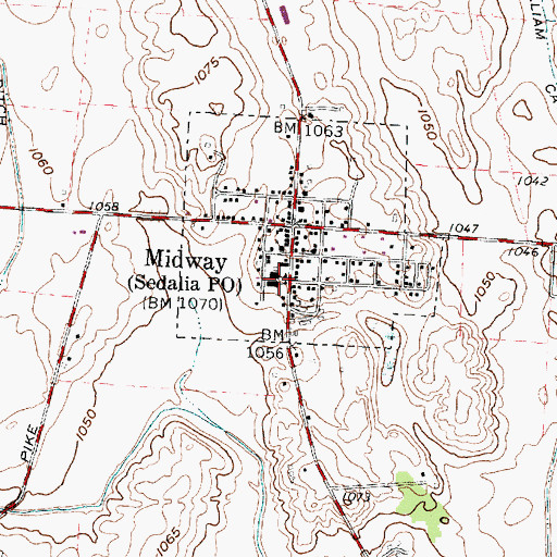 Topographic Map of Midway Elementary School, OH