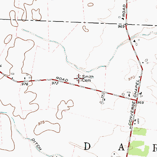 Topographic Map of Smith Cemetery Prairie, OH