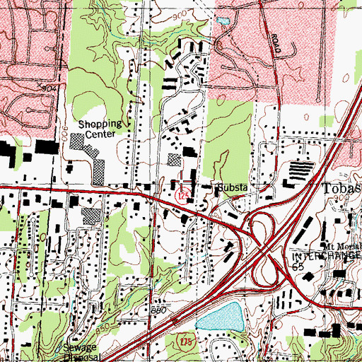 Topographic Map of Beechmont Plaza Shopping Center, OH