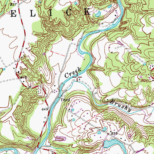 Topographic Map of Brushy Fork School (historical), OH