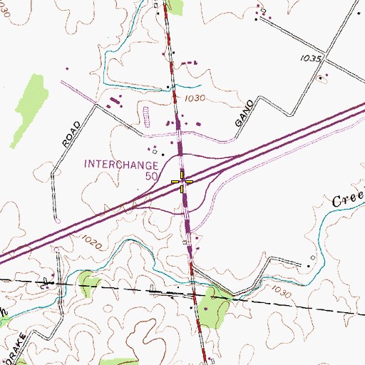 Topographic Map of Interchange 50, OH