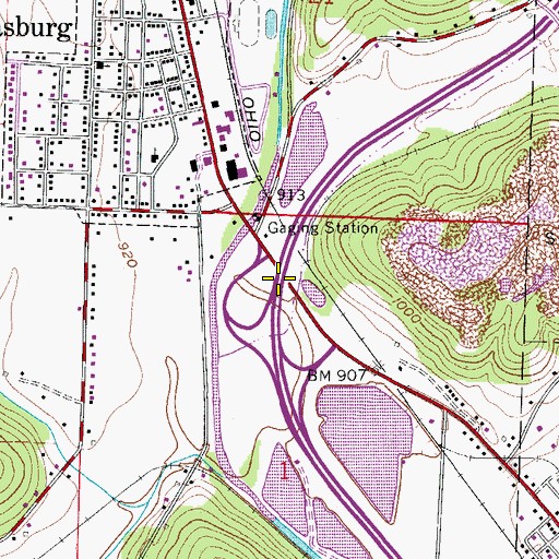 Topographic Map of Interchange 87, OH